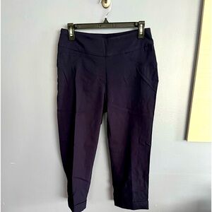 Westbound Size 6 Navy Crop Pull on Pant With Cuffed Studded Detail